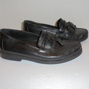 mens black Leather Giorgio Brutini Loafer shoes 9W